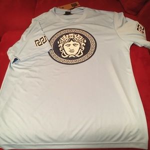 Prestige Carolina blue Sequin Medusa head shirt. Size XL. New. Authentic.